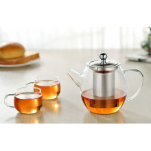 Teapot with Stainless Steel Infuser, Borosilicate Glass, Modern Design Tea Pot - Holds 5 Cups, 40 Ounce.